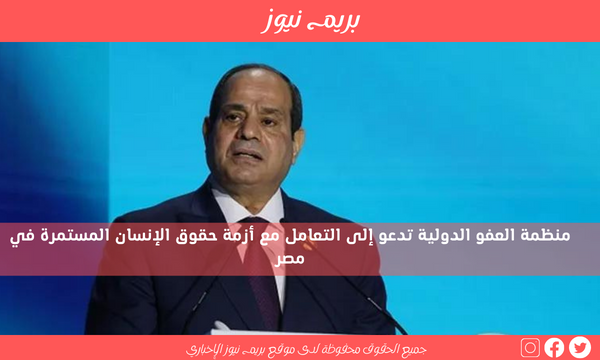 منظمة العفو الدولية تدعو إلى التعامل مع أزمة حقوق الإنسان المستمرة في مصر